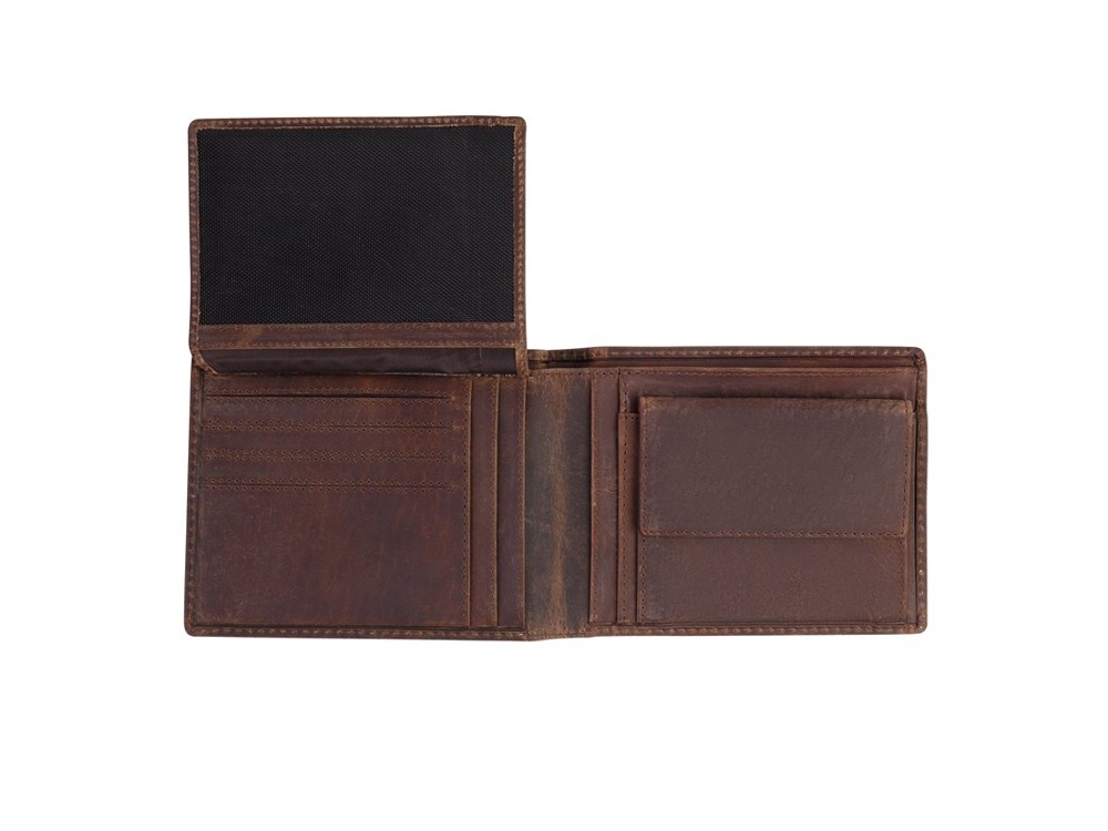 Бумажник «Yukon», коричневый, кожа