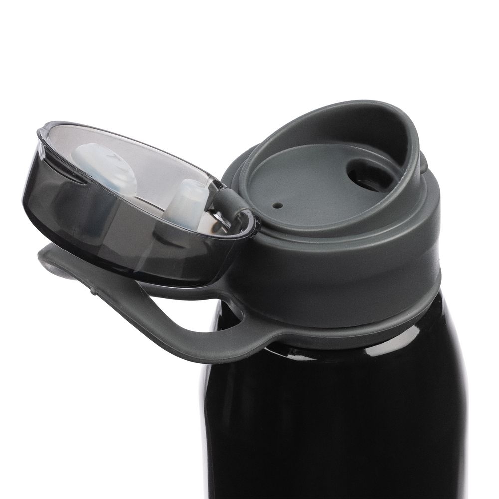 Спортивная бутылка для воды Korver, черная, черный, алюминий