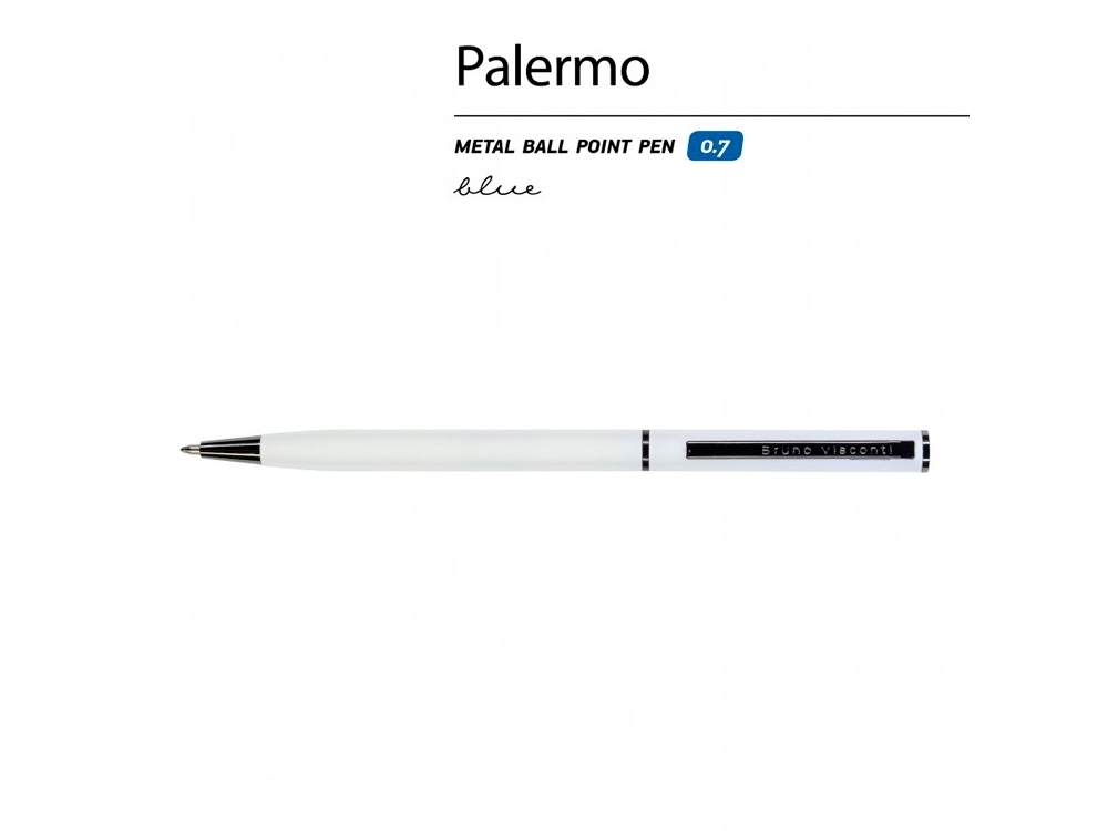 Ручка металлическая шариковая «Palermo», софт-тач, белый, soft touch