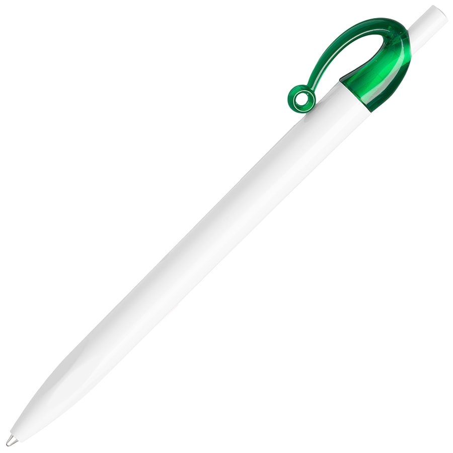 JOCKER, ручка шариковая, зеленый/белый, пластик, белый, зеленый, пластик