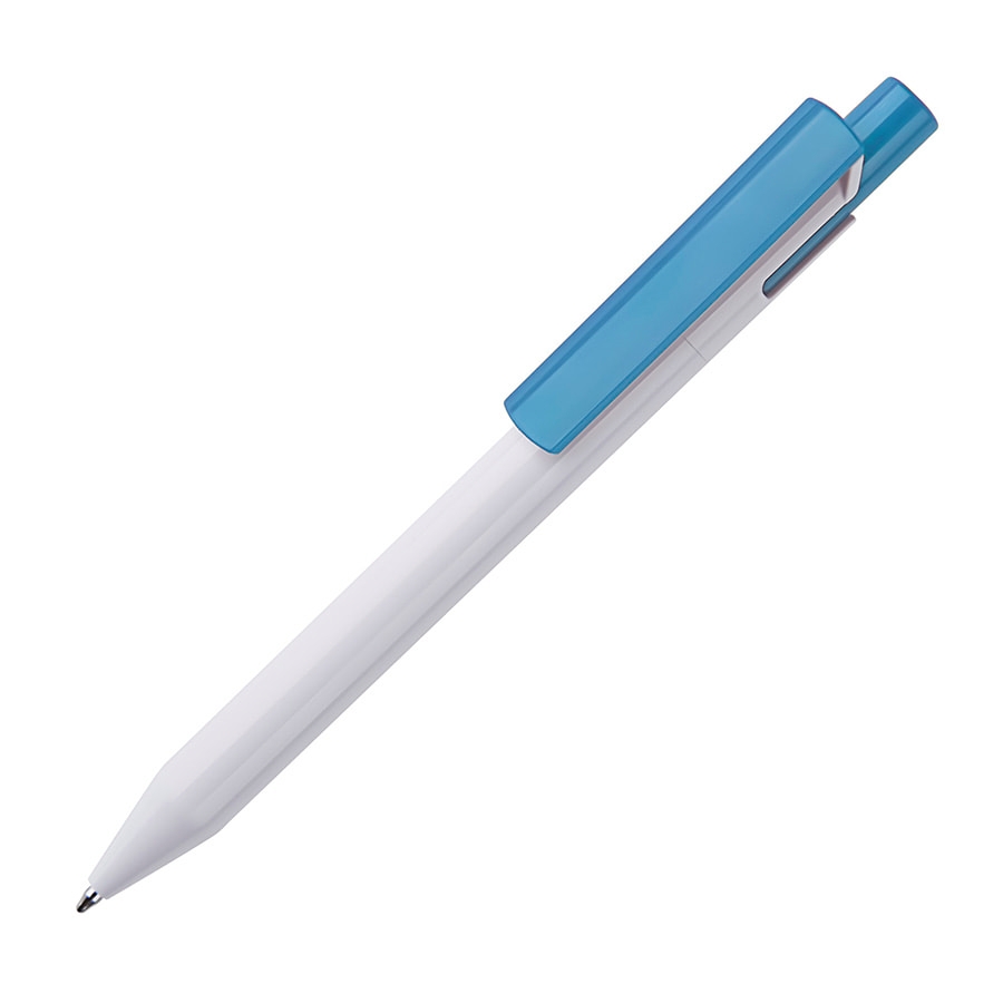 Ручка шариковая Zen, белый/голубой, пластик, голубой, белый, пластик