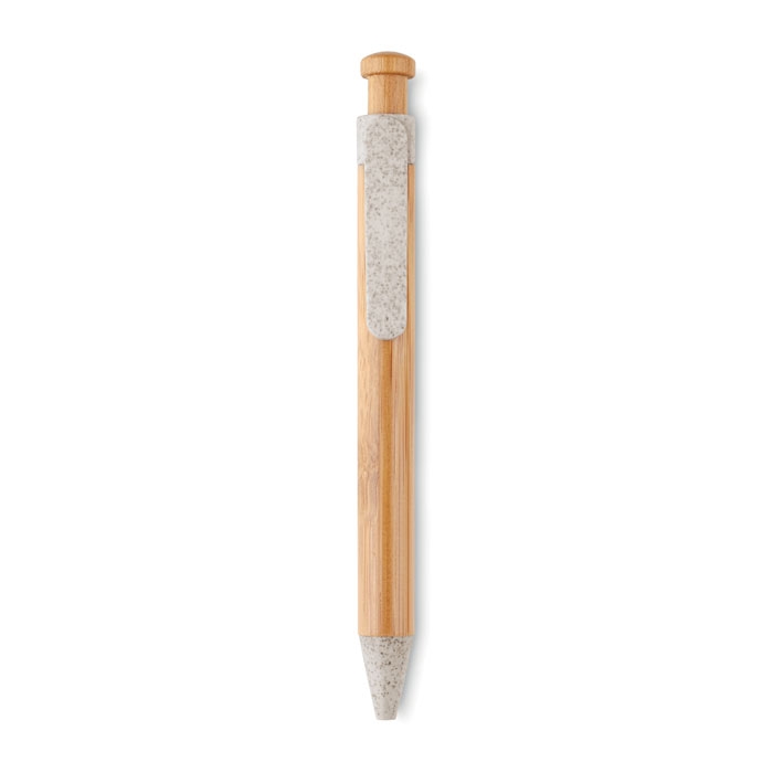 Ручка шариковая из бамбука, бежевый, бамбук
