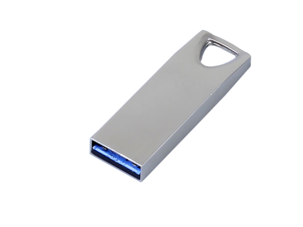 USB 2.0-флешка на 4 Гб с мини чипом и отверстием для цепочки, серебристый
