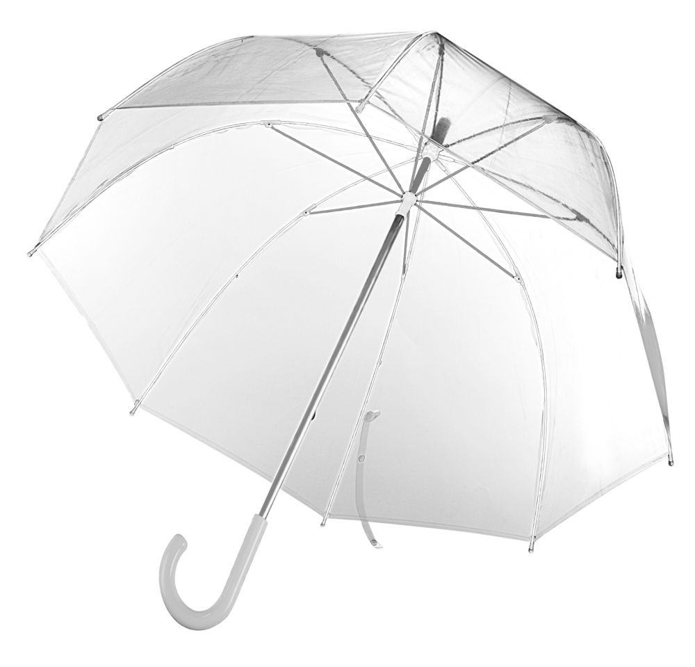Прозрачный зонт-трость Clear, прозрачный, купол - пвх; ручка - пластик; спицы - стеклопластик