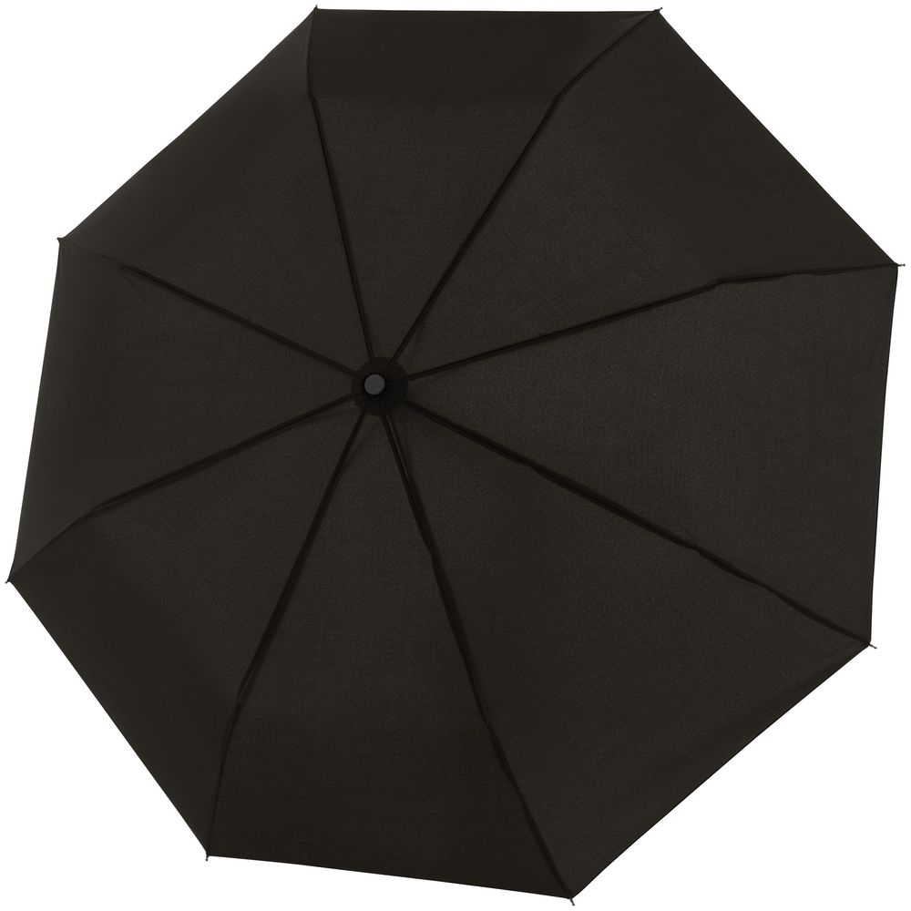 Складной зонт Fiber Magic Superstrong, черный, черный, купол - эпонж, 190т; спицы - стеклопластик