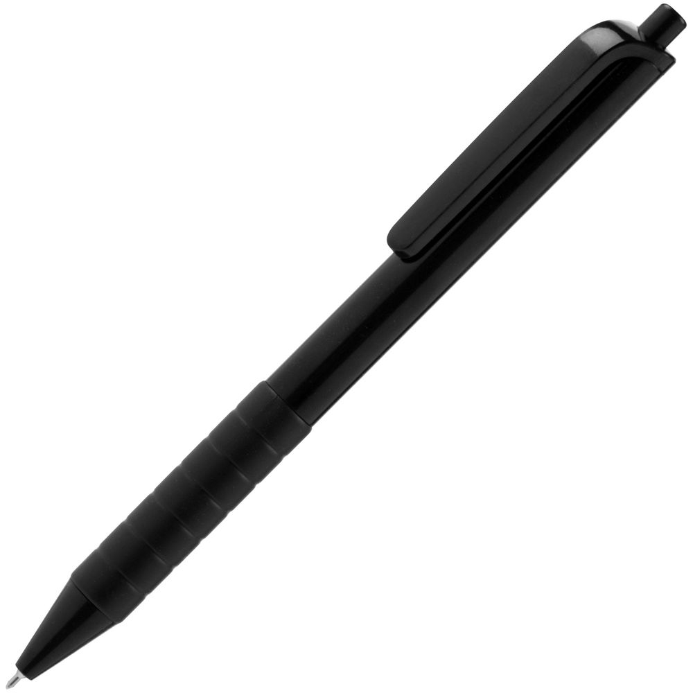 Ручка шариковая Easy Grip, черная, черный, грип - резина; пластик