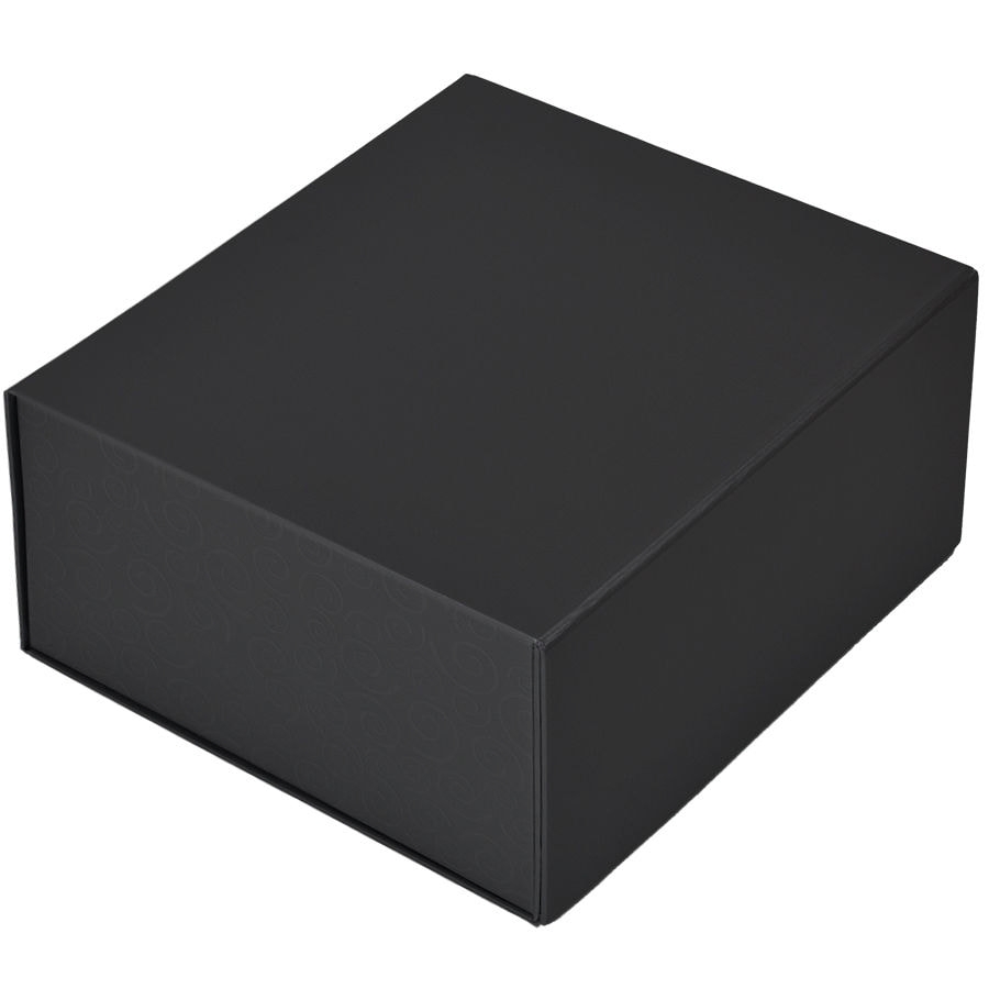 Коробка подарочная складная,  черный, 22 x 20 x 11cm,  кашированный картон,  тиснение, шелкогр., черный, картон