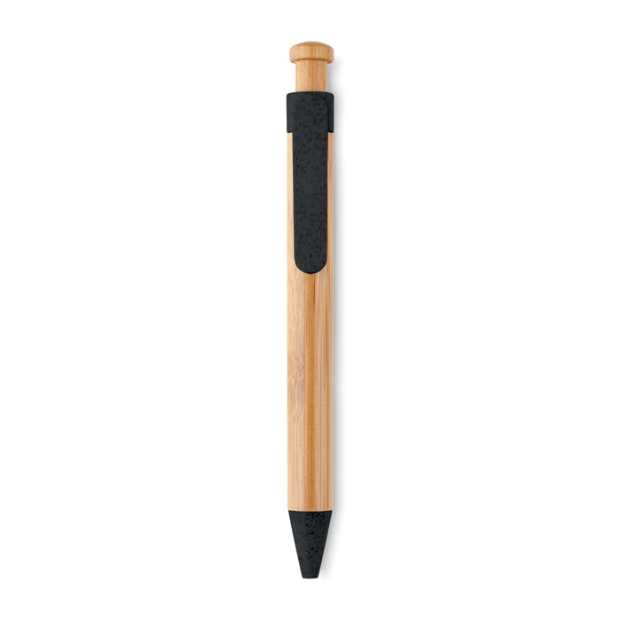 Ручка шариковая из бамбука, черный, бамбук