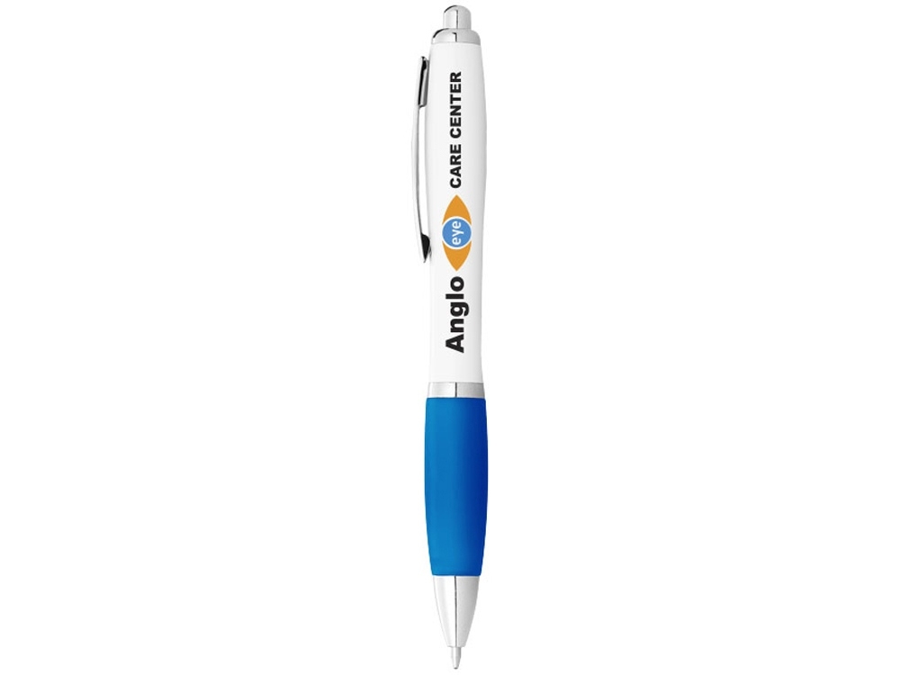 Ручка пластиковая шариковая «Nash», белый, голубой, пластик