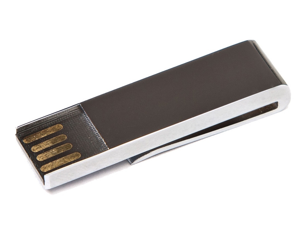 USB 2.0- флешка на 16 Гб в виде зажима для купюр, серебристый, металл
