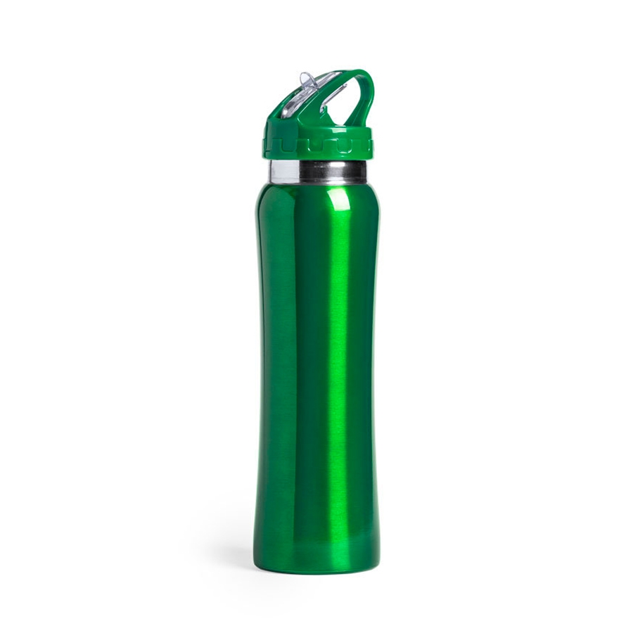 Бутылка для воды SMALY с трубочкой, зелёный,  800 мл, нержавеющая сталь, зеленый, нержавеющая сталь