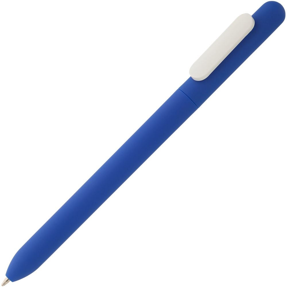 Ручка шариковая Swiper Soft Touch, синяя с белым, белый, пластик; покрытие софт-тач