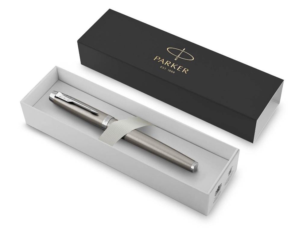Перьевая ручка Parker IM, F, черный, серебристый, металл