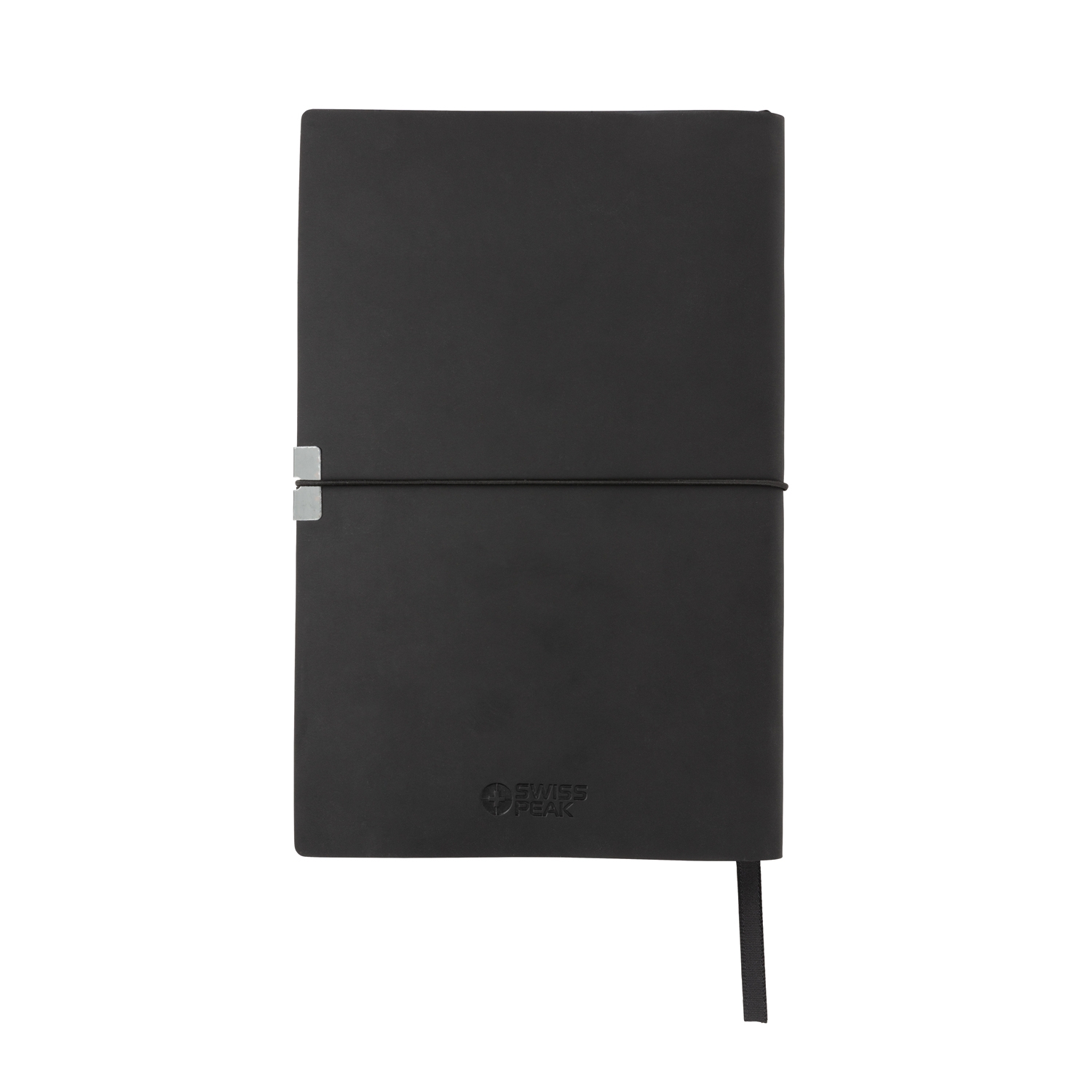 Блокнот Deluxe в мягкой обложке Swiss Peak A5, черный, бумага; polyurethane