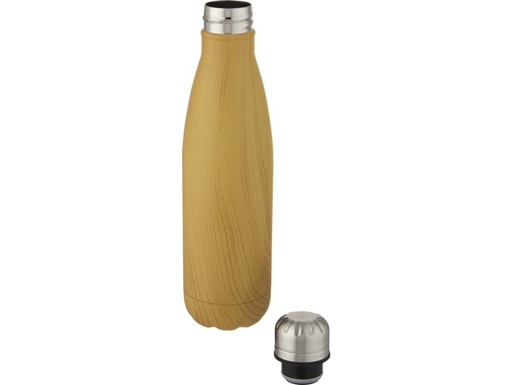 Бутылка «Cove» с вакуумной изоляцией и деревянным принтом, натуральный, металл
