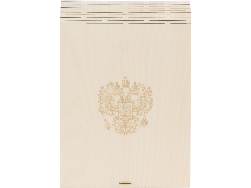 Набор «За Россию» в деревянной коробке, желтый, прозрачный, металл