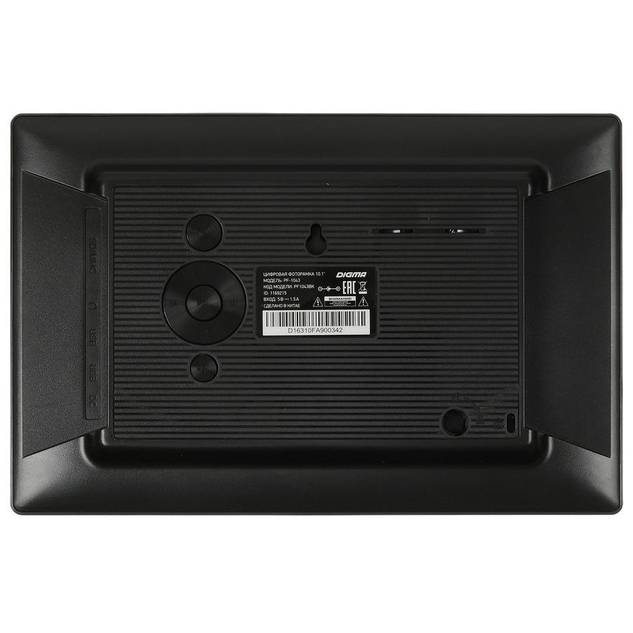 Цифровая фоторамка Digma PF-1043, черная, черный, пластик