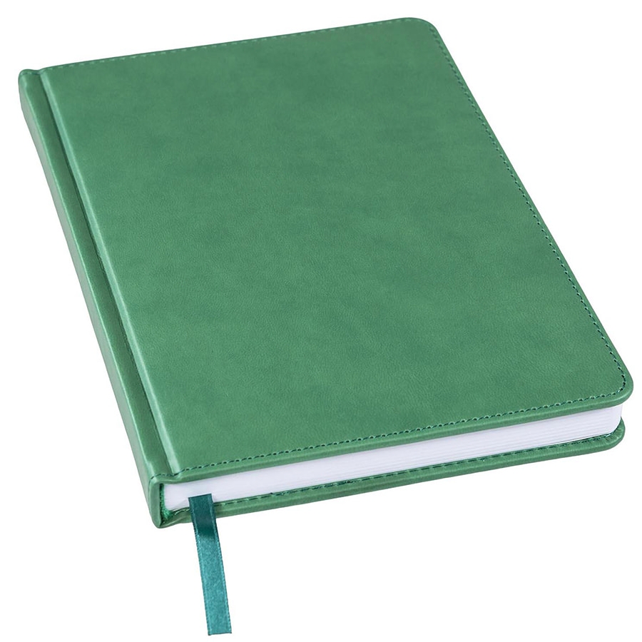 Ежедневник недатированный Bliss, А5,  зеленый, белый блок, без обреза, зеленый, pu velvet