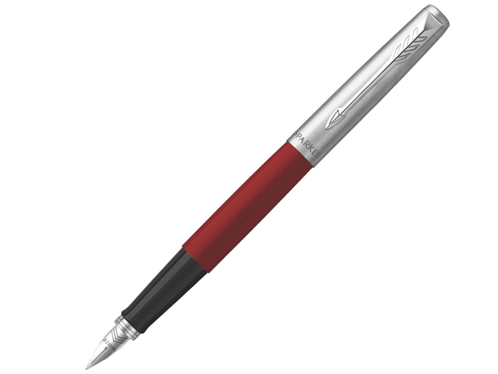 Ручка перьевая Parker Jotter, F, красный, серебристый, металл