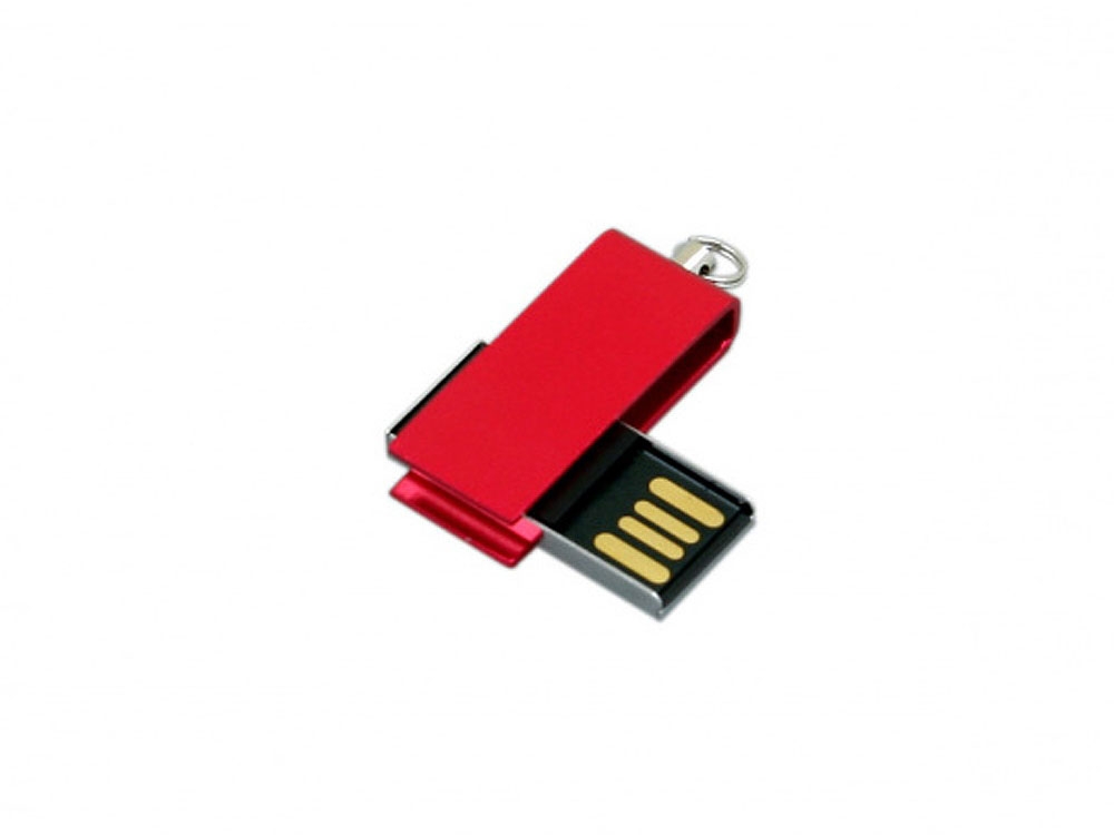 USB 2.0- флешка мини на 8 Гб с мини чипом в цветном корпусе, красный, металл
