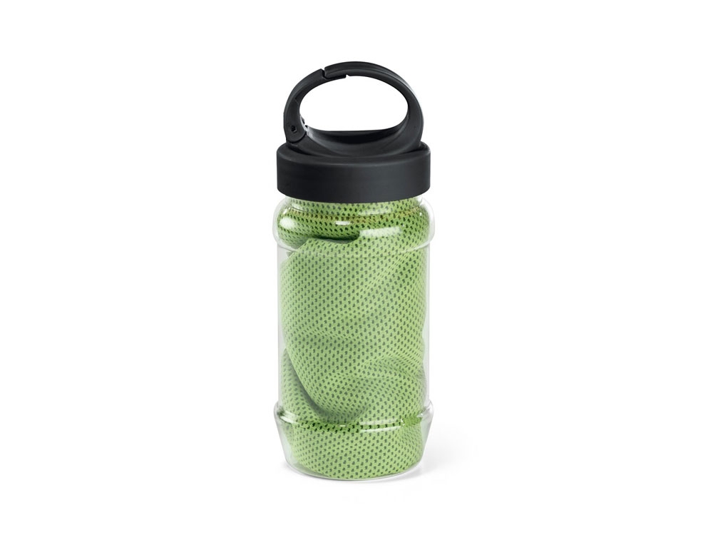Полотенце для спорта с бутылкой «ARTX PLUS», зеленый, пластик