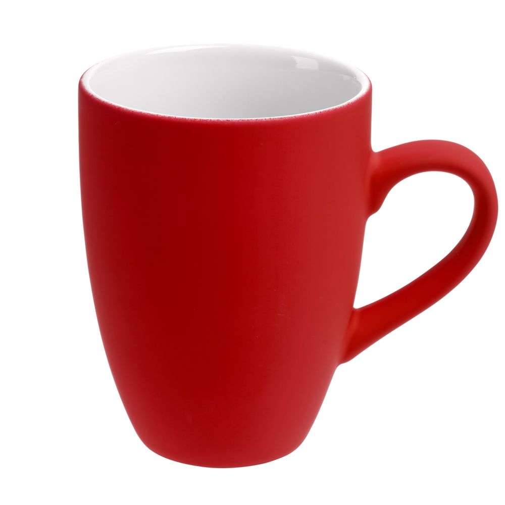 Набор для чая Best Morning, ярко-красный, красный, пластик, нержавеющая сталь, покрытие софт-тач; кружка - фаянс; френч-пресс - боросиликатное стекло
