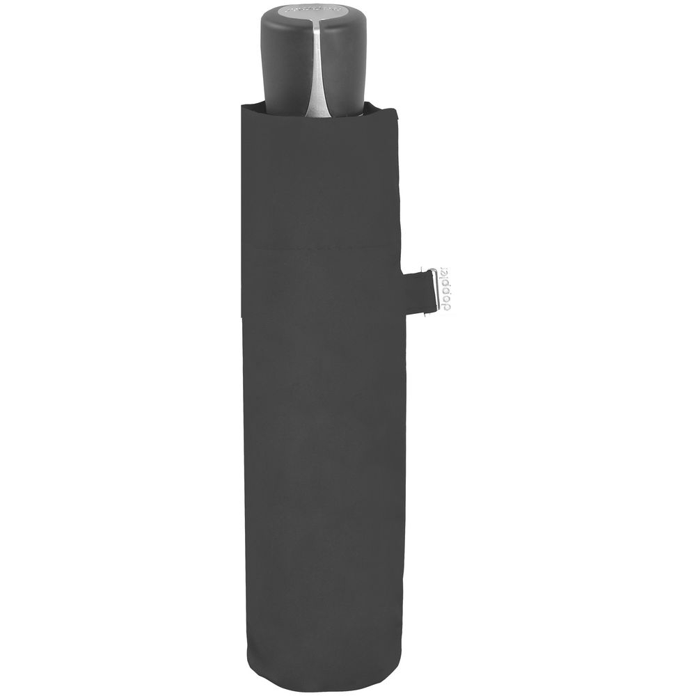 Зонт складной Fiber Alu Light, черный, черный, купол - эпонж, 190t; рама - металл; спицы - стеклопластик; ручка - пластик