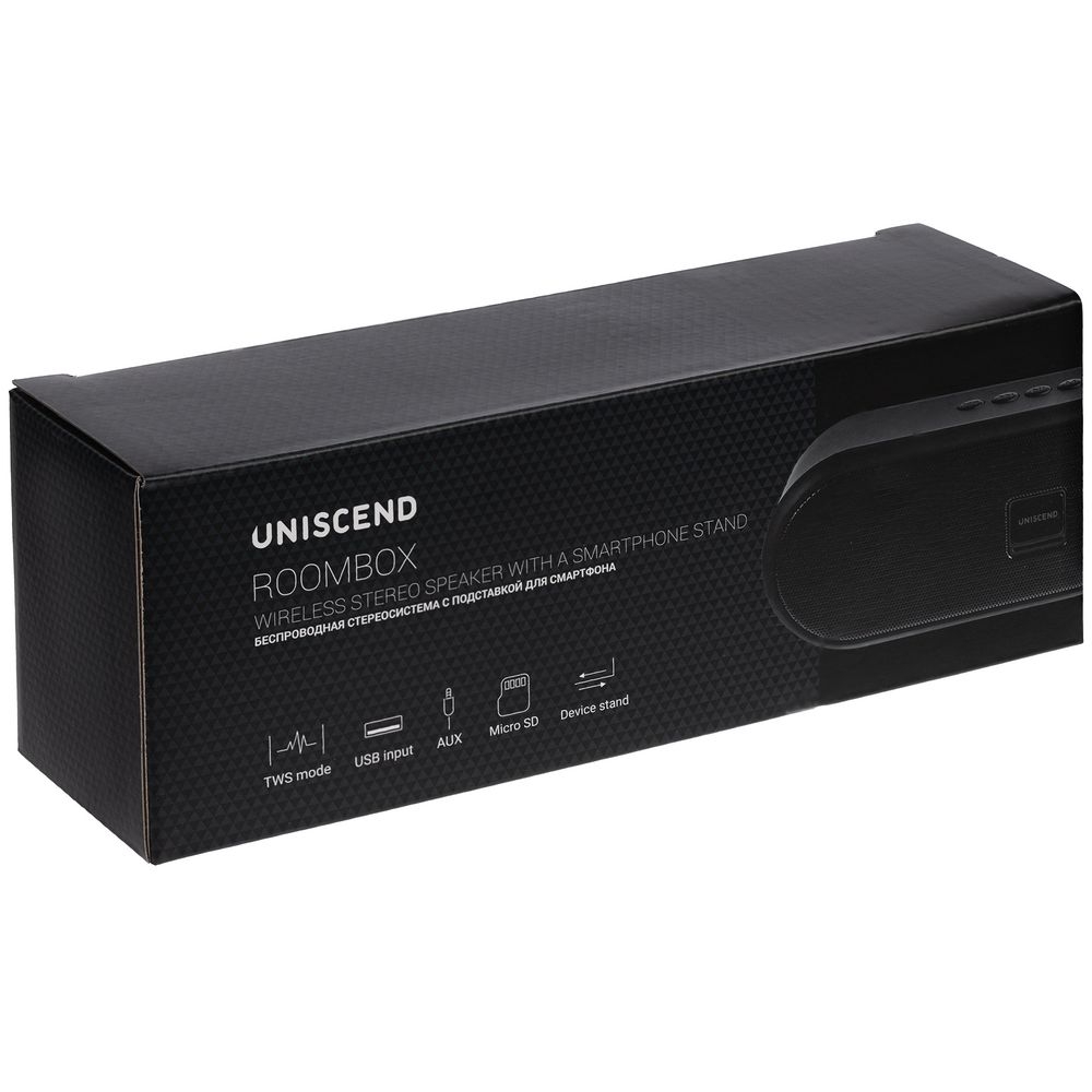 Беспроводная стереоколонка Uniscend Roombox, светло-серая, серый, пластик; покрытие софт-тач
