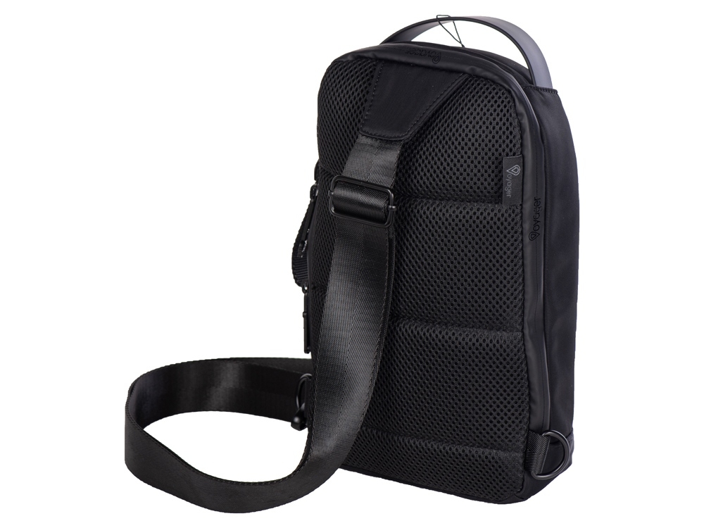 Рюкзак «Silken» для планшета 10,2" на одно плечо, черный, полиэстер, кожзам