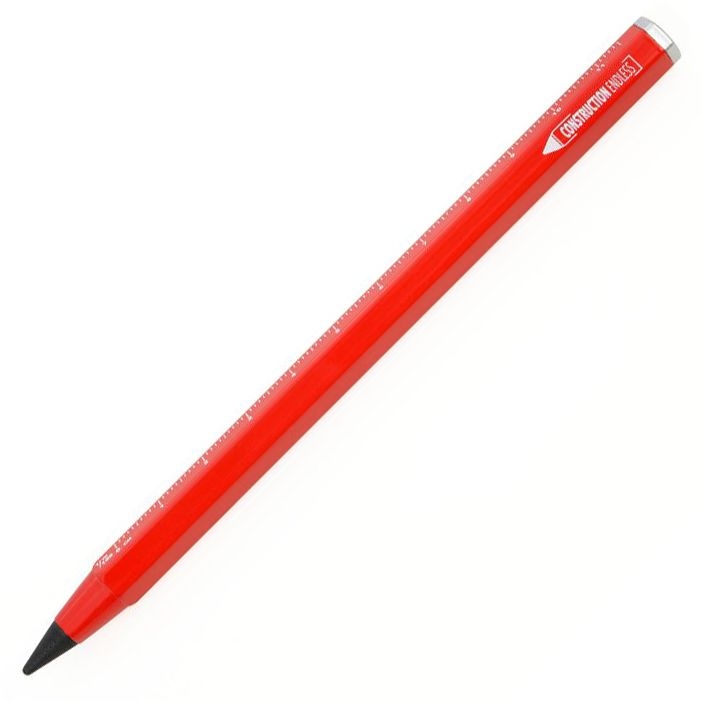 Вечный карандаш Construction Endless, красный, красный, металл, алюминий