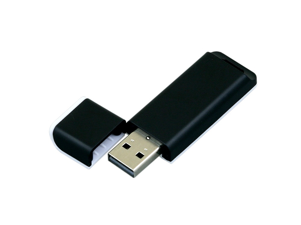 USB 2.0- флешка на 32 Гб с оригинальным двухцветным корпусом, черный, белый, пластик