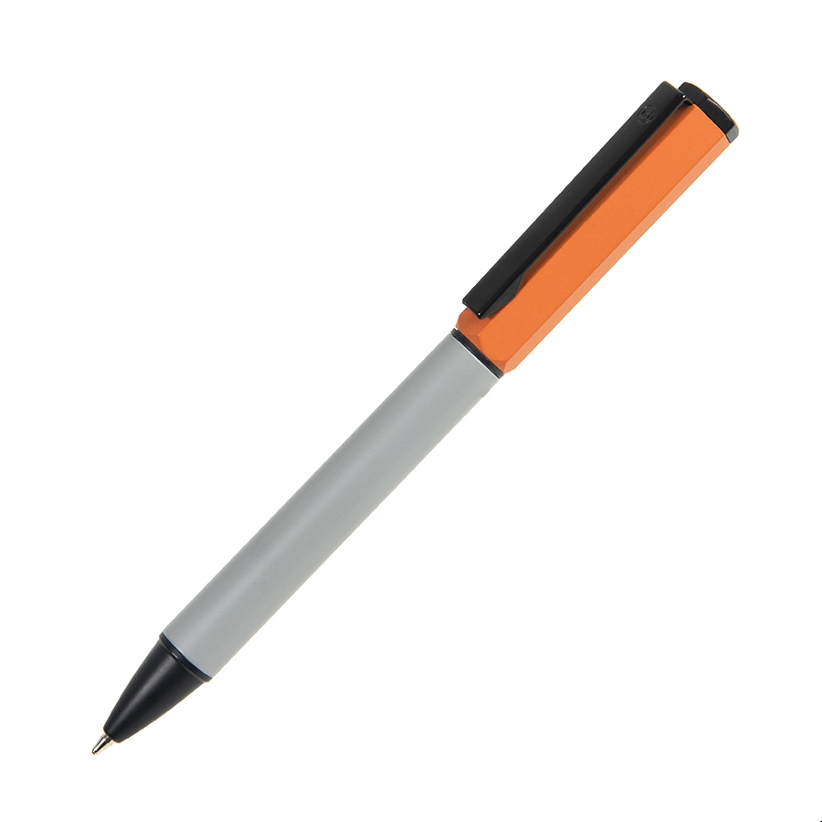BRO, ручка шариковая, оранжевый, металл, пластик, оранжевый, серый, алюминий, пластик