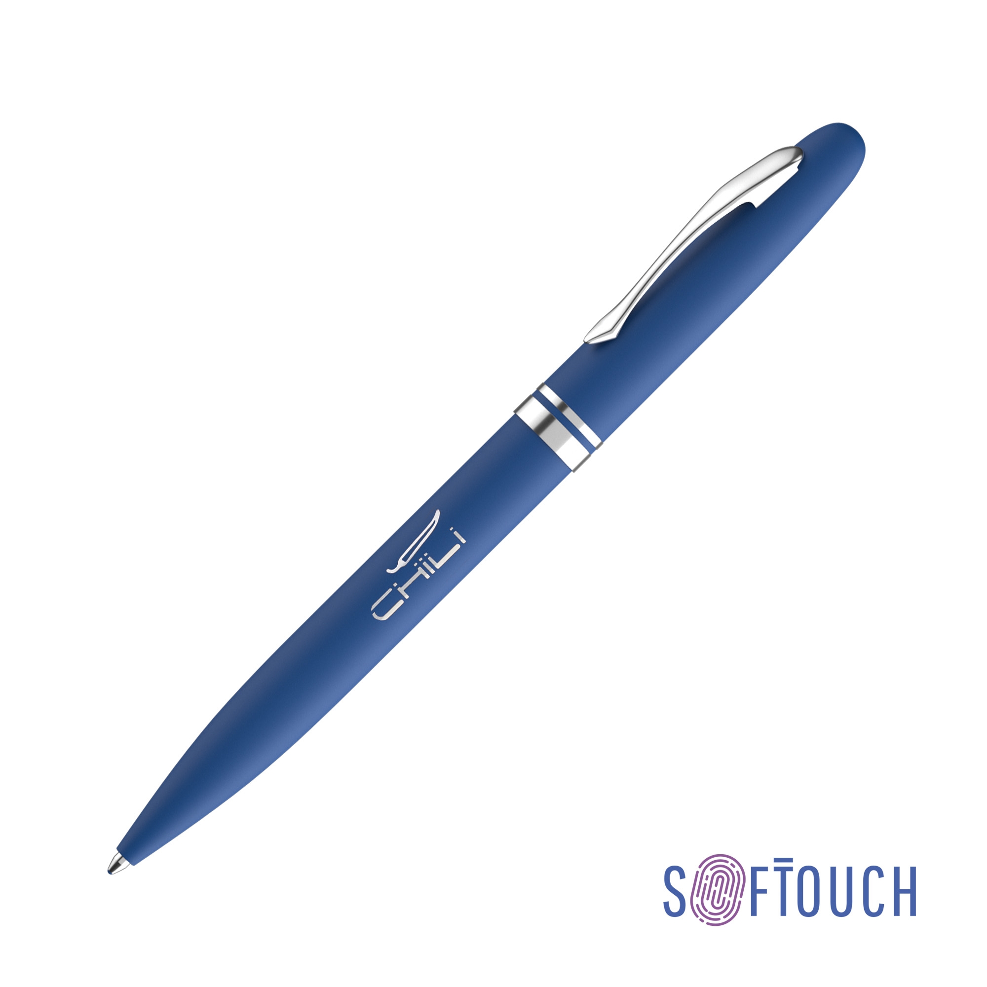 Ручка шариковая "Moon", покрытие soft touch, синий, металл/soft touch