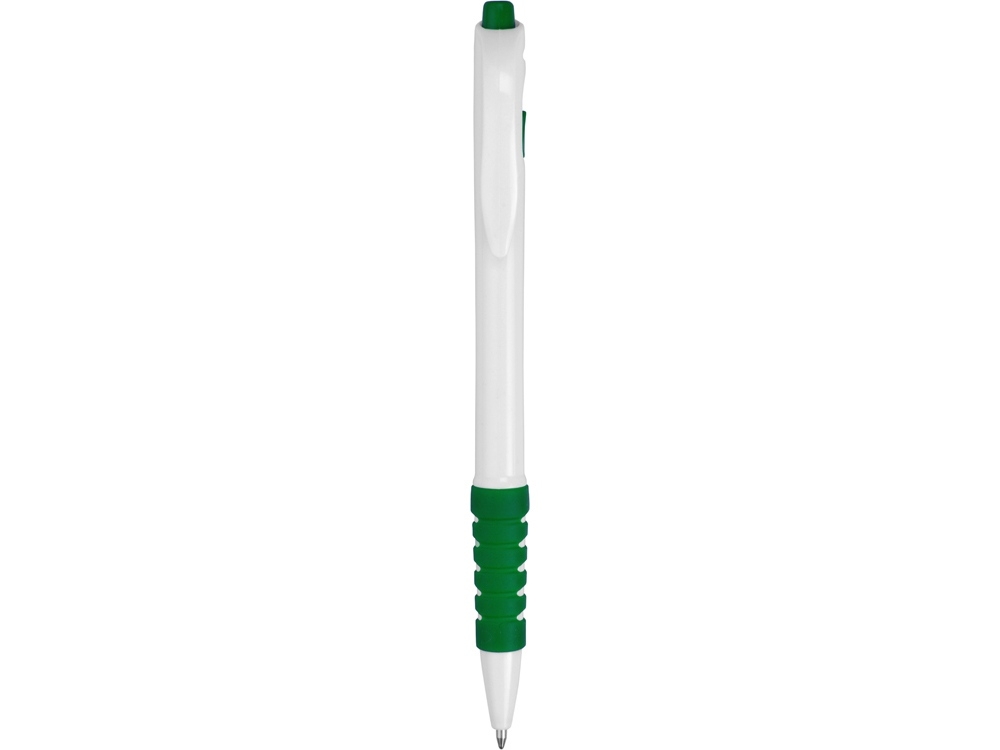 Ручка пластиковая шариковая «Фиджи», зеленый, белый, пластик, каучук