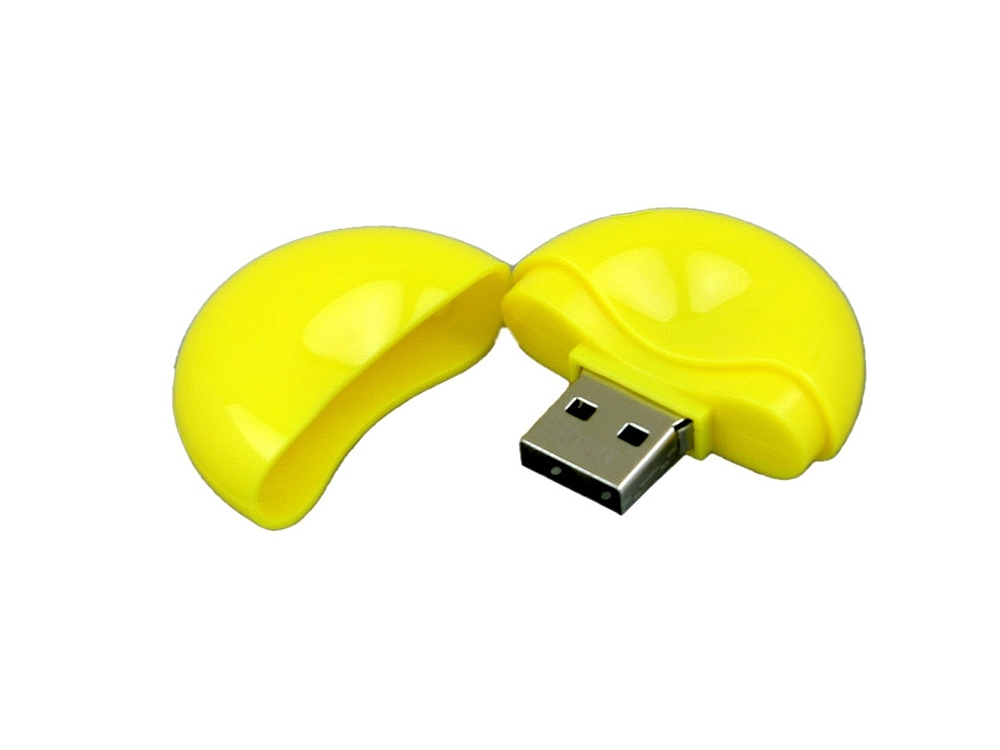 USB 2.0- флешка промо на 16 Гб круглой формы, желтый, пластик