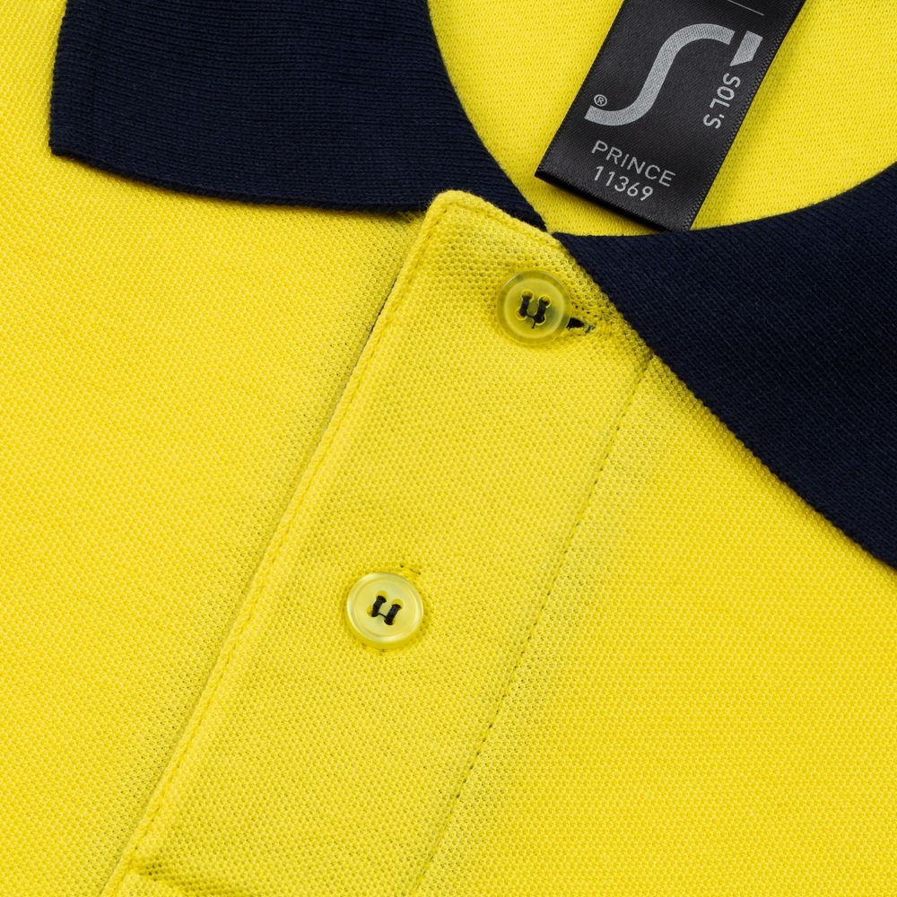 Рубашка поло Prince 190, желтая с темно-синим, желтый, хлопок