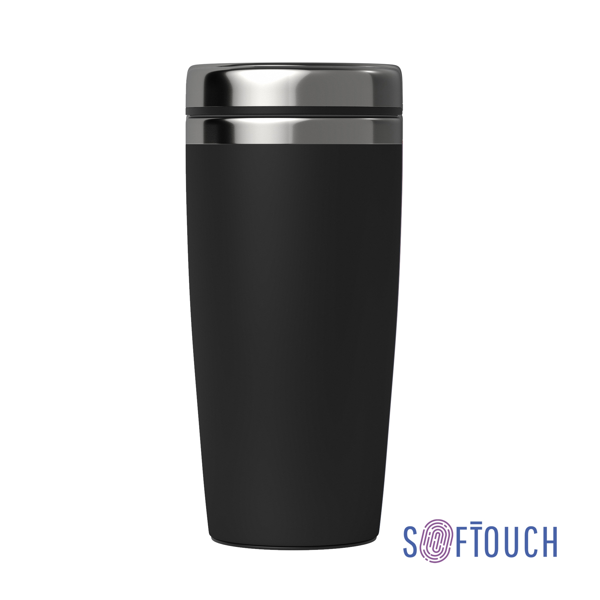 Термостакан "Эльбрус" 400 мл, покрытие soft touch, черный, нержавеющая сталь/soft touch
