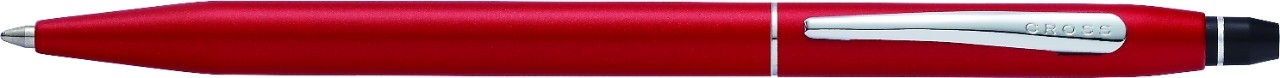 Шариковая ручка Cross Click в блистере, с доп. гелевым стержнем черного цвета. Цвет -красный, красный, латунь