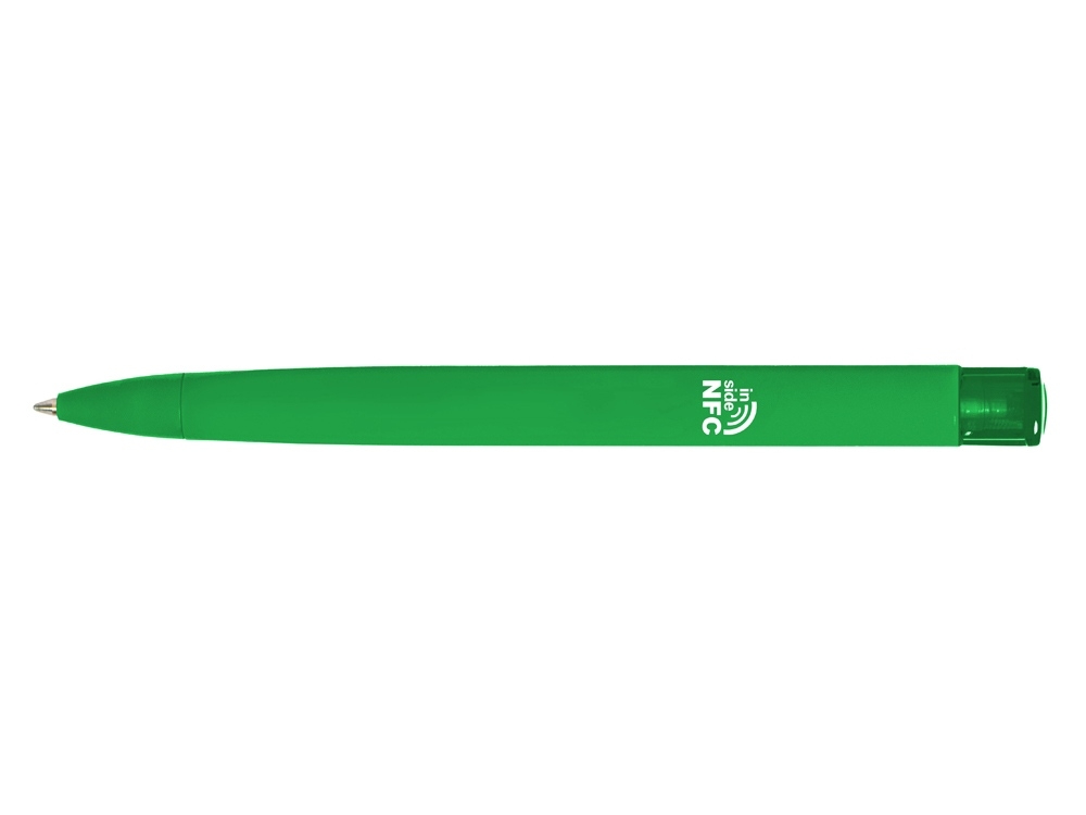 Ручка пластиковая шариковая трехгранная «Trinity K transparent Gum» soft-touch с чипом передачи информации NFC, зеленый, soft touch
