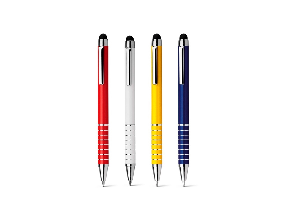 Ручка-стилус металлическая шариковая, красный, металл