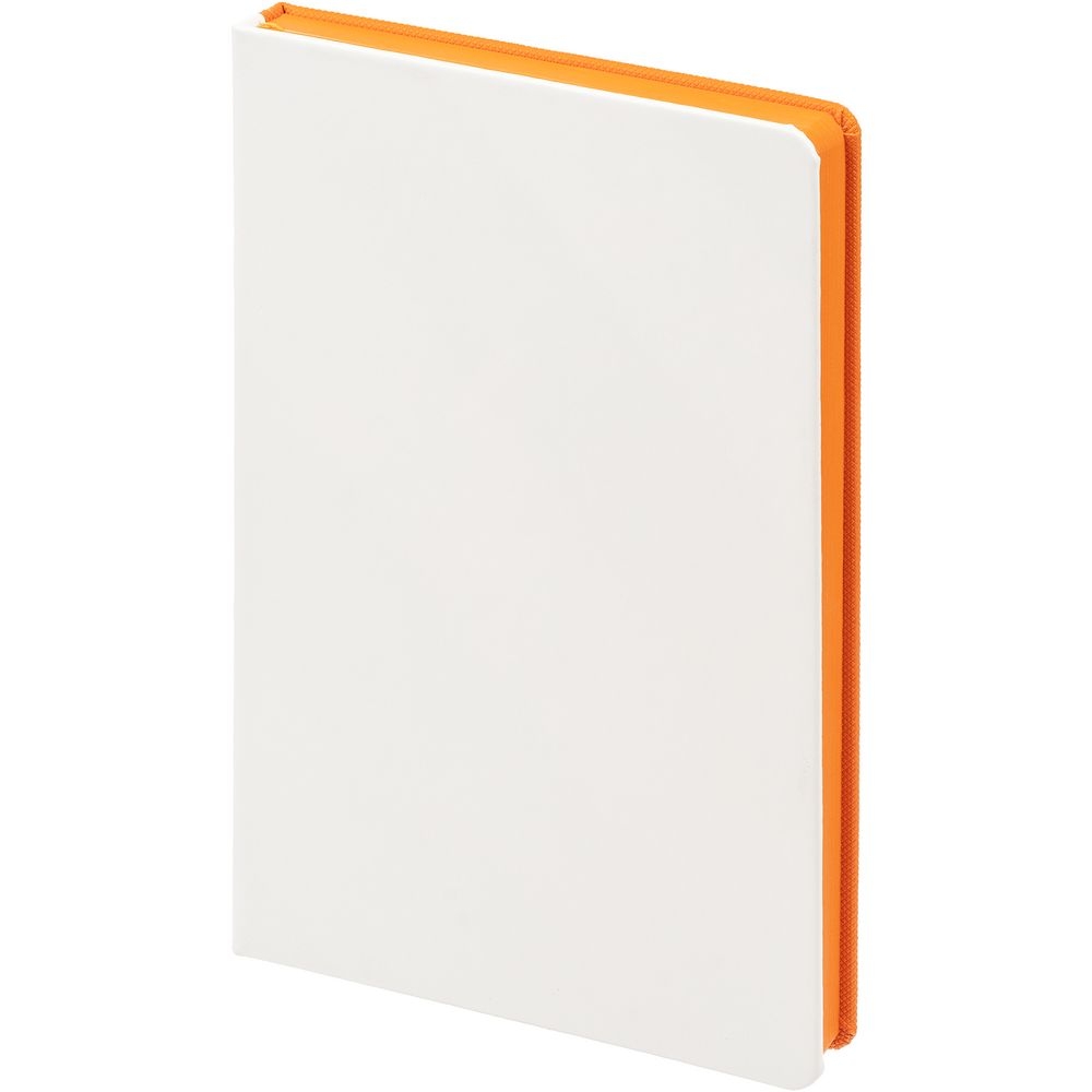 Ежедневник Duplex, недатированный, белый с оранжевым, белый, оранжевый, кожзам