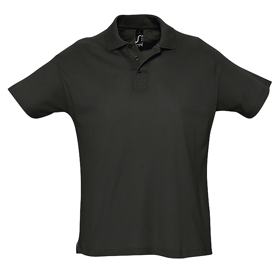 Рубашка поло мужская SUMMER II, чёрный, XS, 100% хлопок, 170 г/м2, черный, гребенной хлопок 100%, плотность 170 г/м2, пике