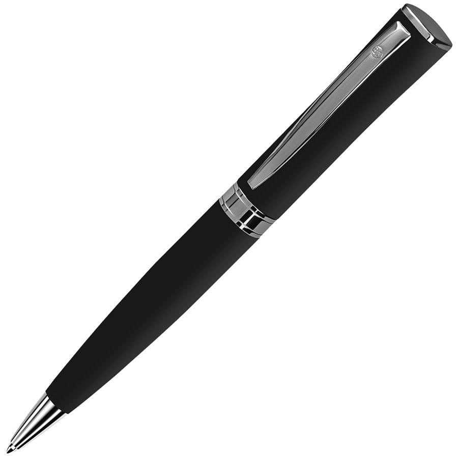 WIZARD, ручка шариковая, черный/хром, металл, черный, серебристый, металл