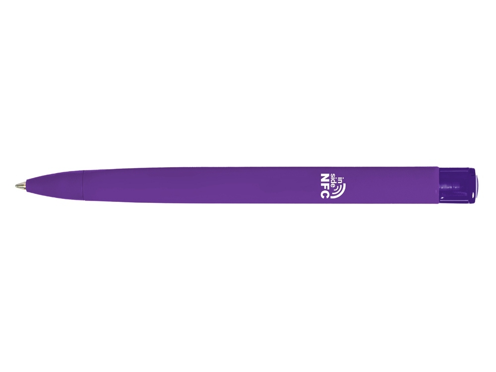 Ручка пластиковая шариковая трехгранная «Trinity K transparent Gum» soft-touch с чипом передачи информации NFC, фиолетовый, soft touch