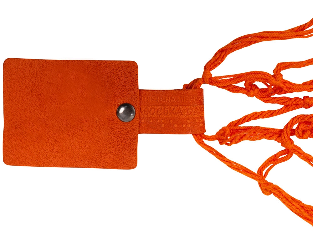 Авоська «Dream» из натурального хлопка с кожаными ручками, 15 л, оранжевый, кожа, хлопок