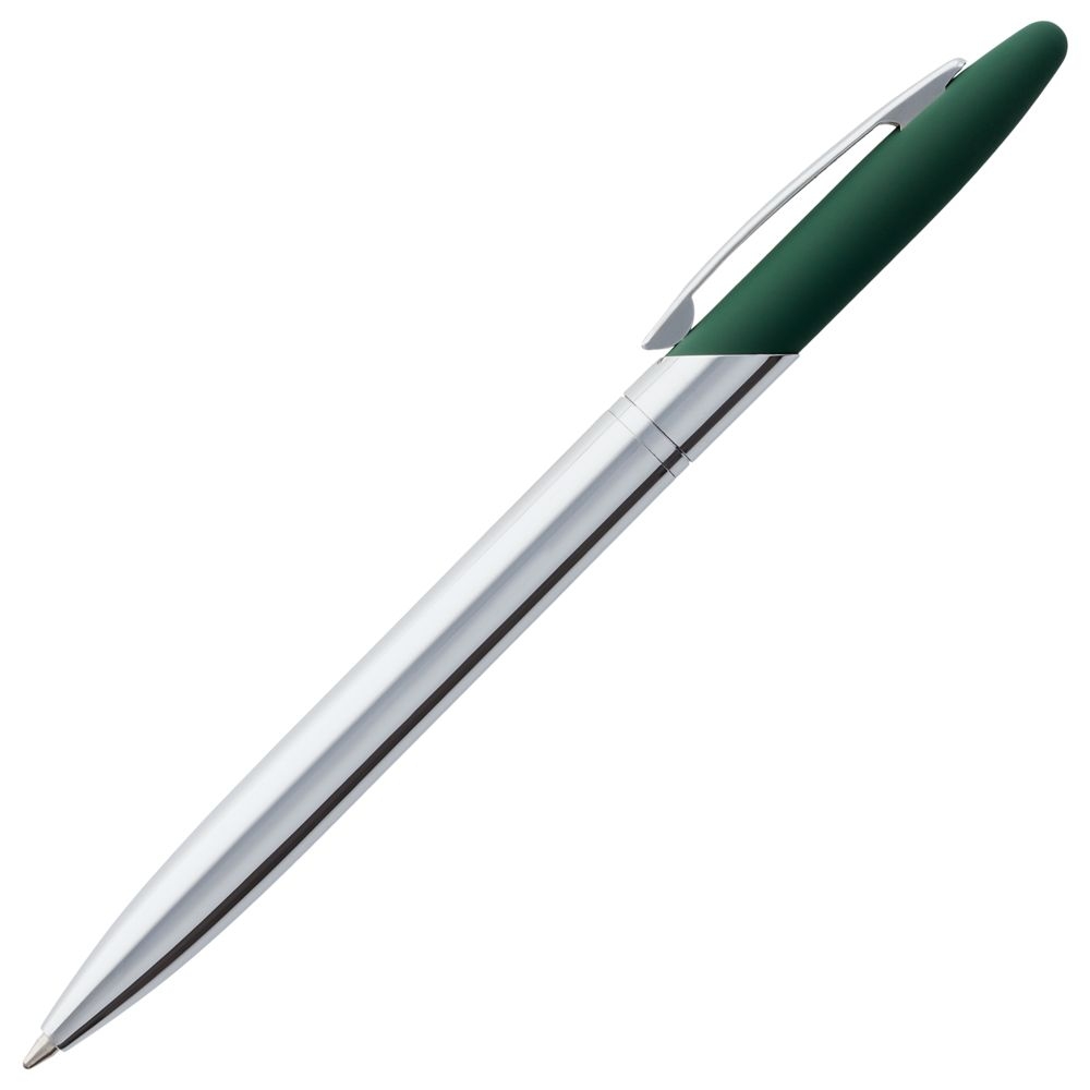 Ручка шариковая Dagger Soft Touch, зеленая, зеленый, металл; покрытие софт-тач