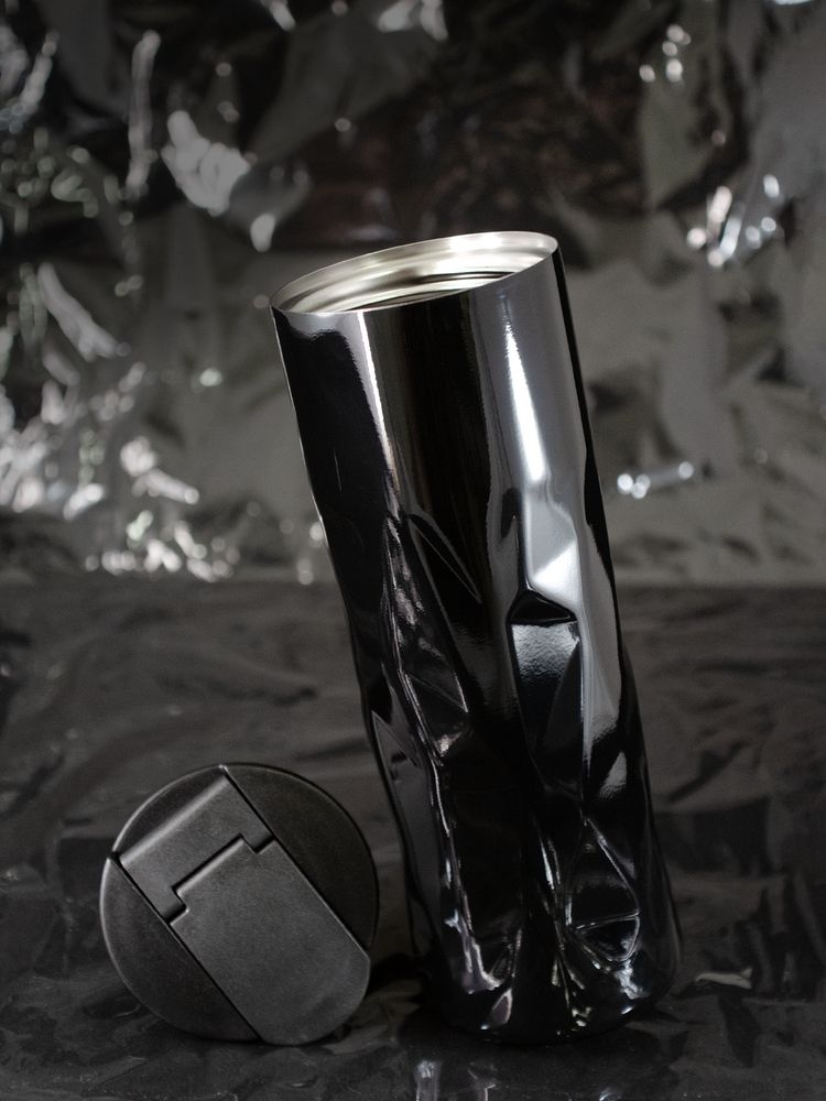 Термостакан Gems Black Morion, черный морион, черный, пластик; металл