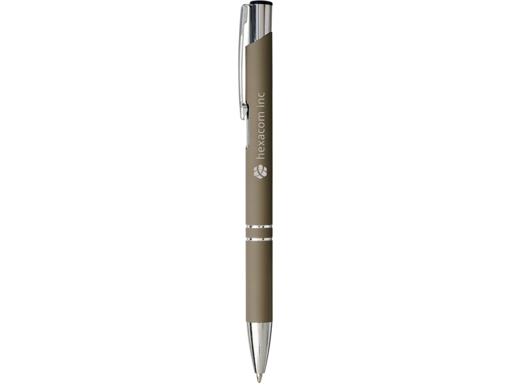 Ручка металлическая шариковая «Moneta» с антискользящим покрытием, серый, алюминий