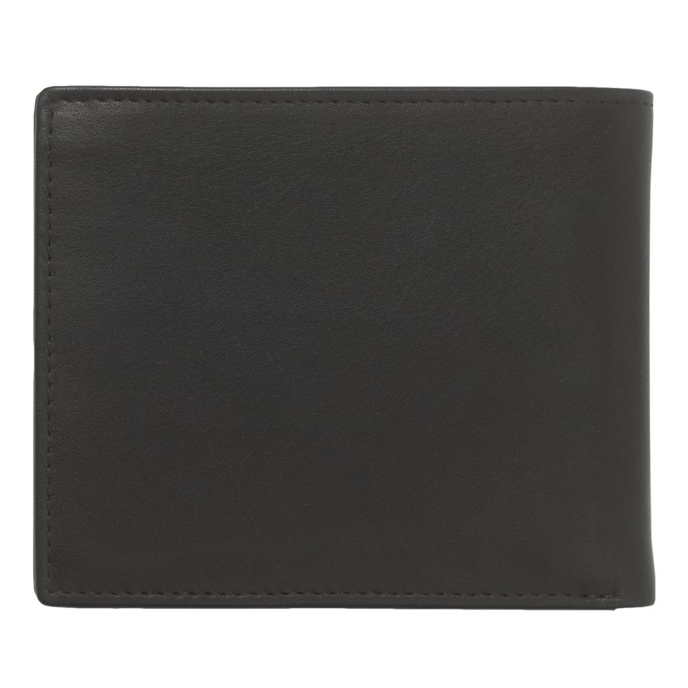 Набор Zoom: кошелек и багажная бирка, черный, черный, верх - натуральная кожа, подкладка - полиэстер