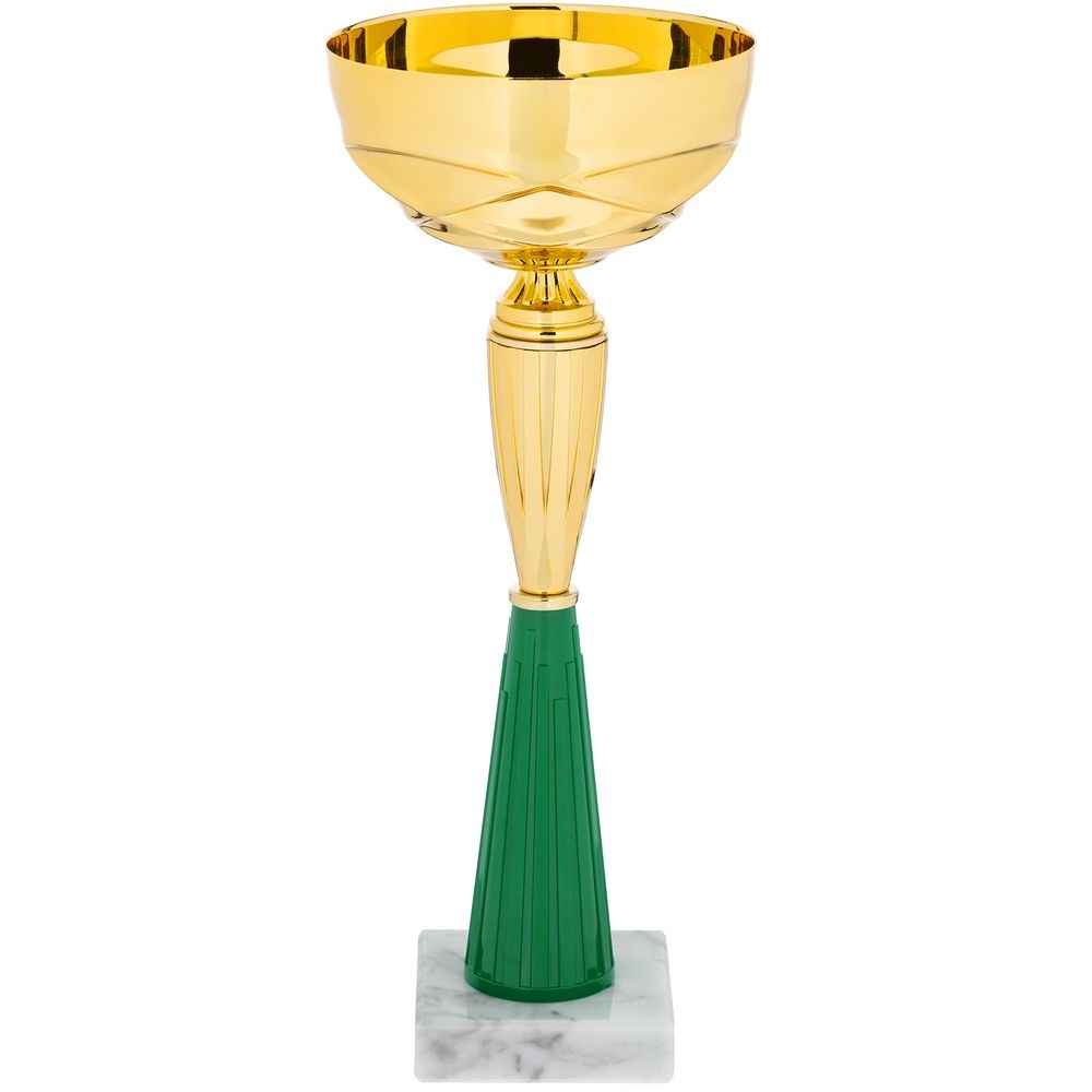 Кубок Kudos, средний, зеленый, зеленый, чаша - металл; стэм - пластик; основание - камень, мрамор